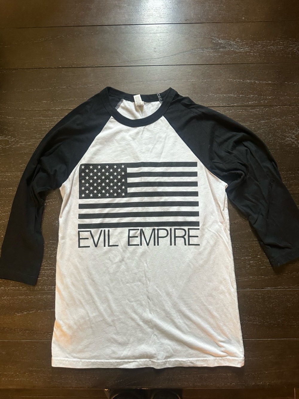Rage Against The Machine Evil Empire Black & White Raglan Tee
